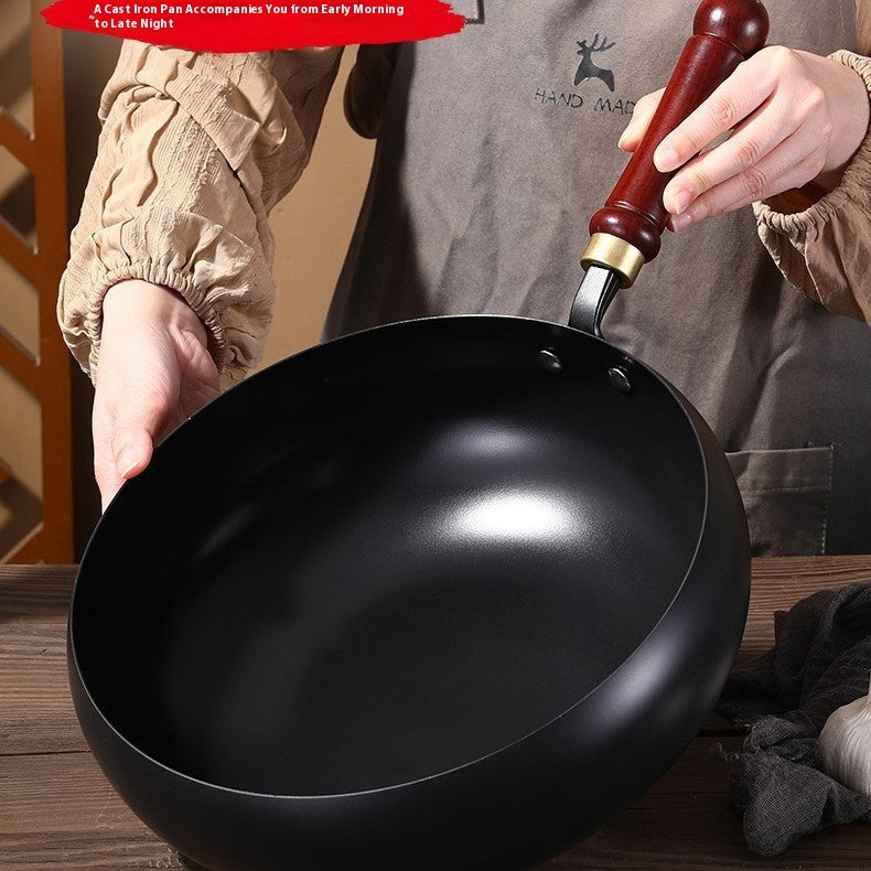Big Belly Iron Pot Deep Nitrogen Uncoated Thickened Non-stick Cooking Stew