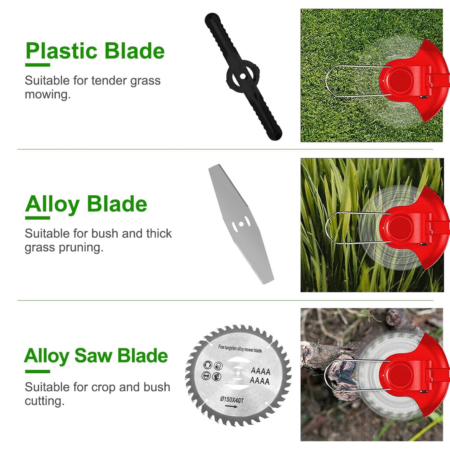 1Set Electric Cordless Grass Trimmer  With 2 Alloy Saw Blades 2 Alloy Blades 10 Plastic Blades 2 Rechargeable Batteries Goggles Gloves Auxiliary Handle Fedex Shipping
